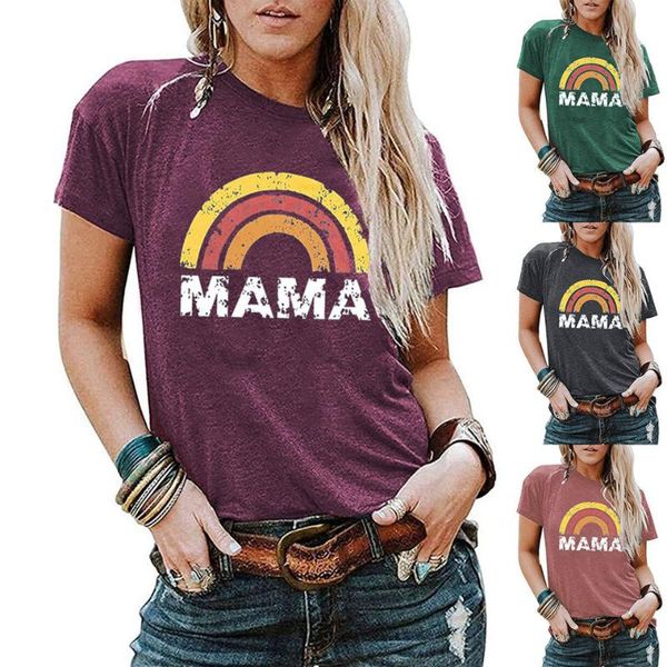 summer rainbow and mama print t shirt women o-neck loose cotton harajuku t-shirt clothes for women's, White
summer rainbow and mama print t shirt women o-neck loose cotton harajuku t-shirt clothes for women's, White