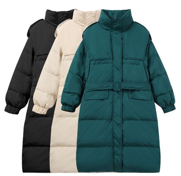 women's down & parkas 2021 duck jacket women long parka with belt waist over the knee stand collar loose waterproof slim warm puffer co, Black
women's down & parkas 2021 duck jacket women long parka with belt waist over the knee stand collar loose waterproof slim warm puffer co, Black
