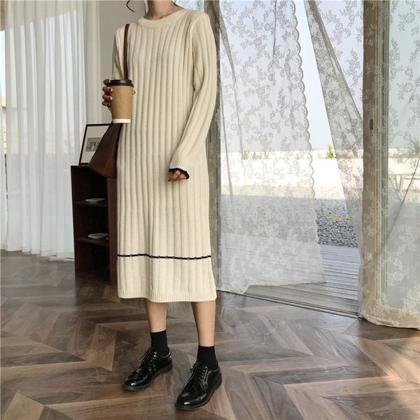 all-match thick slimming simple fresh women loose long chic casual straight elegant slender gentle knitted basic dresses 210421, Black;gray
all-match thick slimming simple fresh women loose long chic casual straight elegant slender gentle knitted basic dresses 210421, Black;gray
