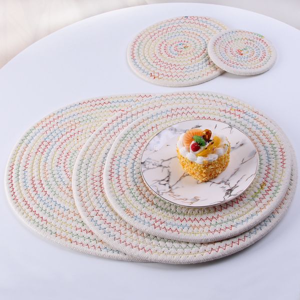 hand-made colored cotton cord woven baking thickened heat insulation anti scalding meal pad tea cup pot plate bowl creative
hand-made colored cotton cord woven baking thickened heat insulation anti scalding meal pad tea cup pot plate bowl creative