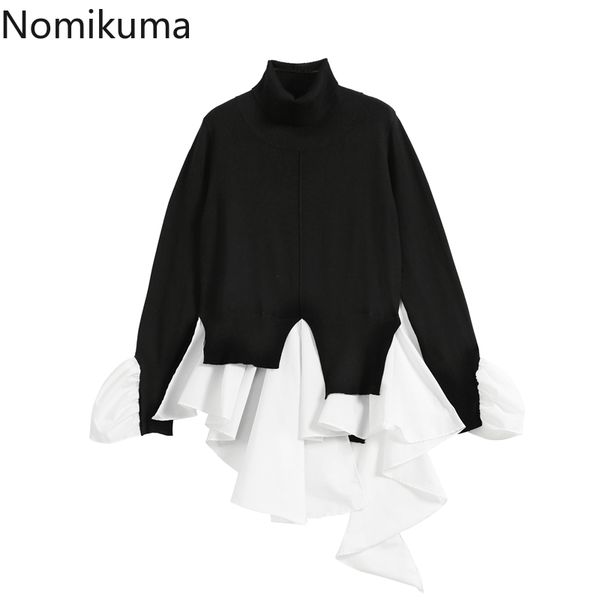 nomikuma turtleneck blouse patchwork pullover sweater autumn winter irregular ruffle fake two pieces knitted pull 6c944 210427, White;black
nomikuma turtleneck blouse patchwork pullover sweater autumn winter irregular ruffle fake two pieces knitted pull 6c944 210427, White;black