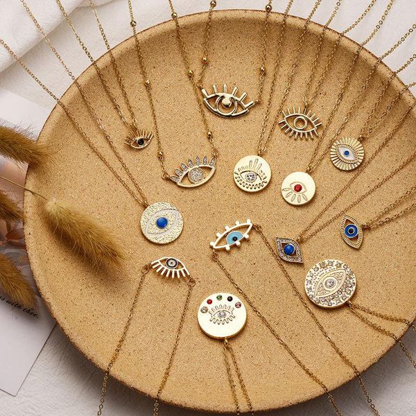 pendant necklaces trendy short crystal evil eye necklace for women gifts gold color fashion choker jewelry wholesale, Silver
pendant necklaces trendy short crystal evil eye necklace for women gifts gold color fashion choker jewelry wholesale, Silver