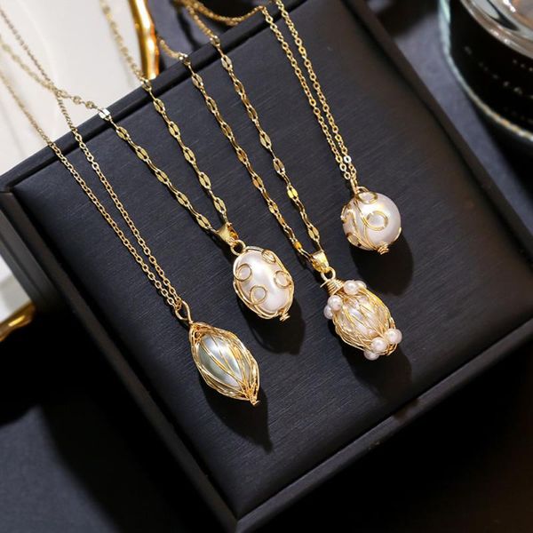 fashion metal titanium steel pearl pendant geometric round necklace female jewelry party banquet collar gift necklaces, Silver
fashion metal titanium steel pearl pendant geometric round necklace female jewelry party banquet collar gift necklaces, Silver