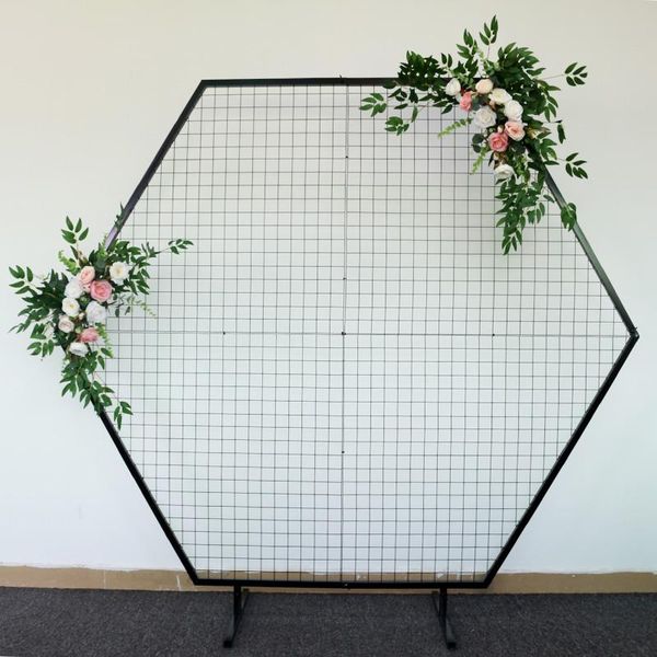 wedding props wrought iron mesh hexagonal arch artificial flower arrangement decoration geometric shelf party stage background
wedding props wrought iron mesh hexagonal arch artificial flower arrangement decoration geometric shelf party stage background