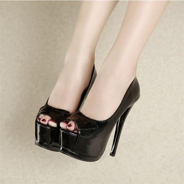 dress shoes peep toe platform high heels formal for women office stiletto patent leather womans pumps, Black
dress shoes peep toe platform high heels formal for women office stiletto patent leather womans pumps, Black