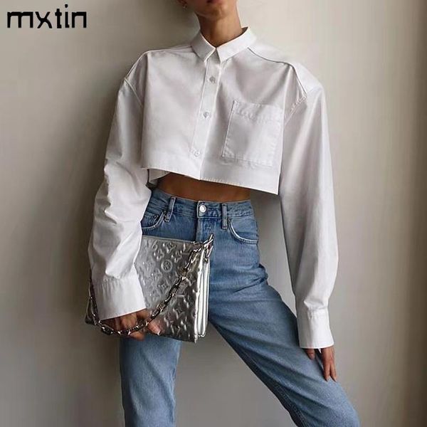 women's blouses & shirts mxtin 2021 women spring vintage white cropped fashion lapel collar long sleeve office ladies casual blusas
women's blouses & shirts mxtin 2021 women spring vintage white cropped fashion lapel collar long sleeve office ladies casual blusas