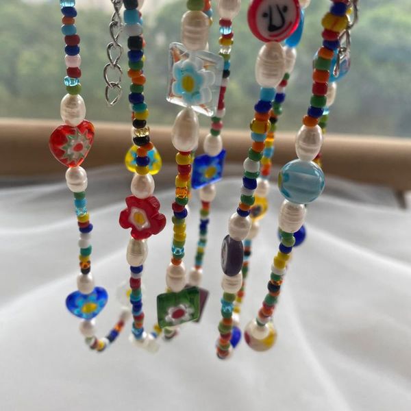 chokers transparent flowers colorful bead pearl soft pottery irregular pendant metal chain necklace for girls jewelry 2021, Golden;silver
chokers transparent flowers colorful bead pearl soft pottery irregular pendant metal chain necklace for girls jewelry 2021, Golden;silver