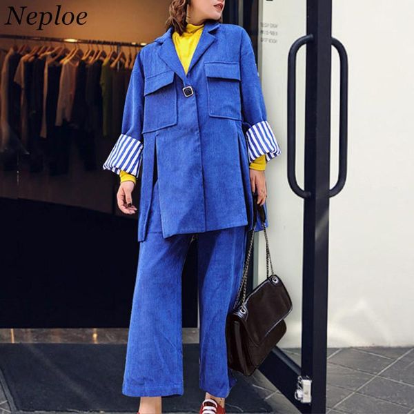 women's two piece pants neploe corduroy pieces coat+pants fashion suits solid drawstring waist split women 2021 autumn of chic 68873, White
women's two piece pants neploe corduroy pieces coat+pants fashion suits solid drawstring waist split women 2021 autumn of chic 68873, White