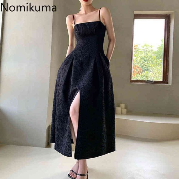 nomikuma korean square collar sleeveless sling dress elegant slim high waist split a-line vestidos femme new dresses 6h126 210427, Black;gray
nomikuma korean square collar sleeveless sling dress elegant slim high waist split a-line vestidos femme new dresses 6h126 210427, Black;gray