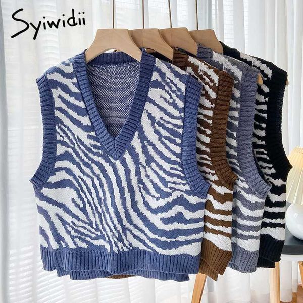 syiwidii zebra striped vintage sweater vest women y2k knit black pullovers tank v-neck sleeveless casual korean fashion 211008, Black;white
syiwidii zebra striped vintage sweater vest women y2k knit black pullovers tank v-neck sleeveless casual korean fashion 211008, Black;white