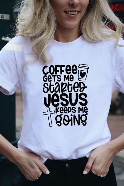 coffee gets me started jesus keeps going women christian t-shirt mothers day gift quote tee shirts mom life camisetas mujer women's, White
coffee gets me started jesus keeps going women christian t-shirt mothers day gift quote tee shirts mom life camisetas mujer women's, White