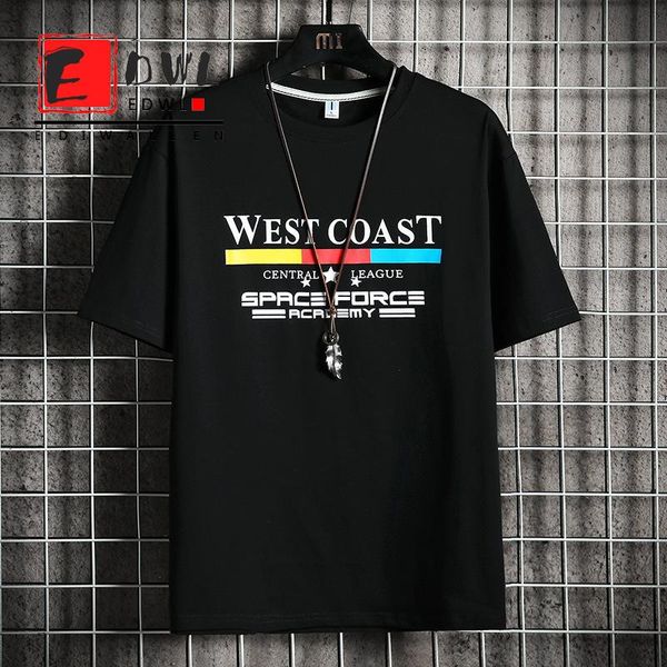 summer casual men's t-shirt short-sleeved pullover loose letter tide brand clothing t-shirts, White;black
summer casual men's t-shirt short-sleeved pullover loose letter tide brand clothing t-shirts, White;black
