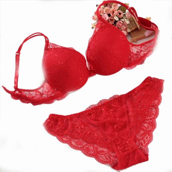 bra suit lace underwear gathered adjustable women's, Red;black 
bra suit lace underwear gathered adjustable women's, Red;black