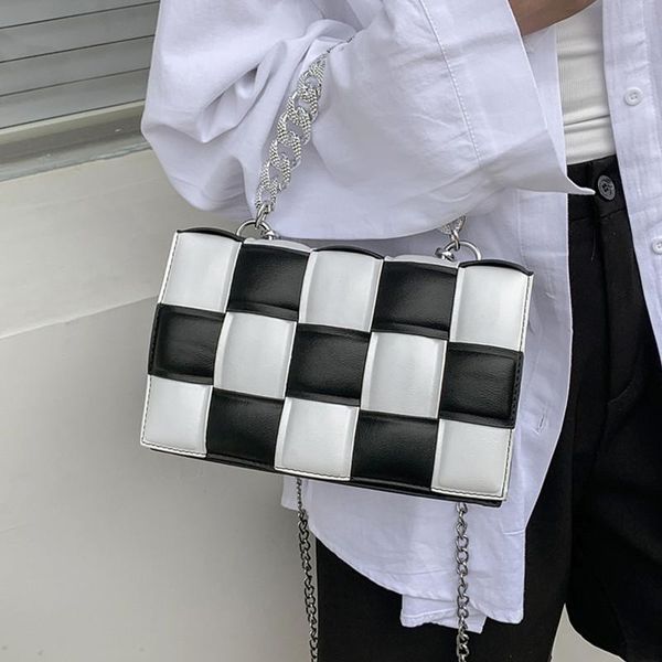 evening bags contrast woven flap for women 2021 trend pu leather handbag chain crossbody tote bag small square plaid female shoulder
evening bags contrast woven flap for women 2021 trend pu leather handbag chain crossbody tote bag small square plaid female shoulder