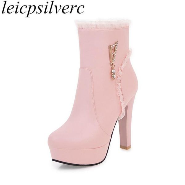 women boots autumn winter super high heel round toe zip mid-calf motorcycle platform 2021 fashion pink white, Black
women boots autumn winter super high heel round toe zip mid-calf motorcycle platform 2021 fashion pink white, Black