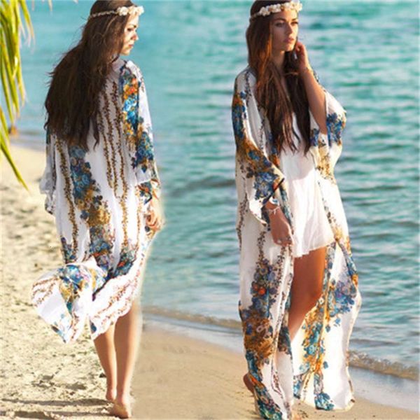 209 chiffon printed bikini cover shirt with sunscreen and cardigan (pattern non positioning cutting), White;black
209 chiffon printed bikini cover shirt with sunscreen and cardigan (pattern non positioning cutting), White;black