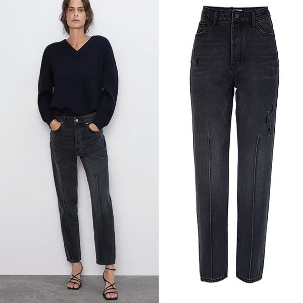 women's jeans women high waisted boyfriend pure cotton loose straight denim pants womens clothing street style distressed trousers, Blue
women's jeans women high waisted boyfriend pure cotton loose straight denim pants womens clothing street style distressed trousers, Blue