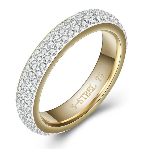 wedding rings three row clear crystal gold stainless steel for women fashion jewelry accessories ring with full size, Slivery;golden
wedding rings three row clear crystal gold stainless steel for women fashion jewelry accessories ring with full size, Slivery;golden