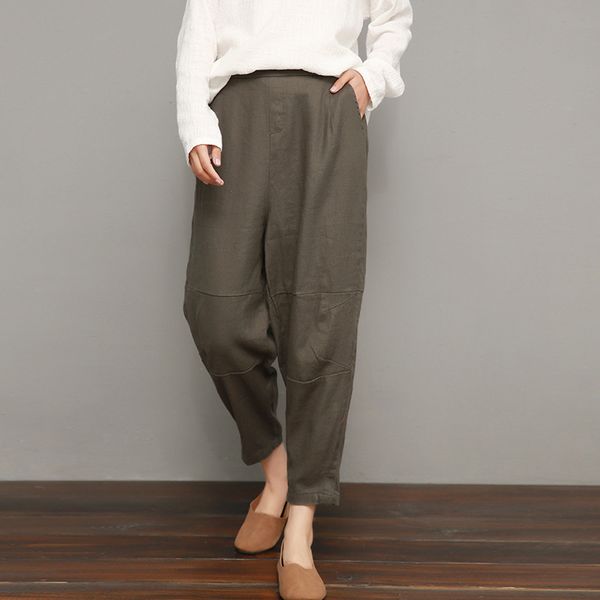 johnature ankle-length pants casual loose solid color pencil pants elastic waist summer clothes cotton linen women pants 210521, Blue
johnature ankle-length pants casual loose solid color pencil pants elastic waist summer clothes cotton linen women pants 210521, Blue