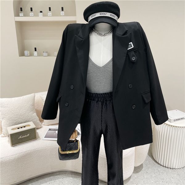 dress spring summer 2021 niche fashion temperament woman design jacket feel suit top, Black;gray
dress spring summer 2021 niche fashion temperament woman design jacket feel suit top, Black;gray