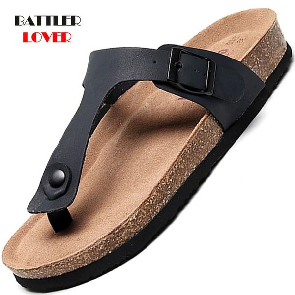 slippers women's punk outdoor summer flip flops zapatos hombre sandalies couple soft cork shoes for women men beach footwear, Black 
slippers women's punk outdoor summer flip flops zapatos hombre sandalies couple soft cork shoes for women men beach footwear, Black