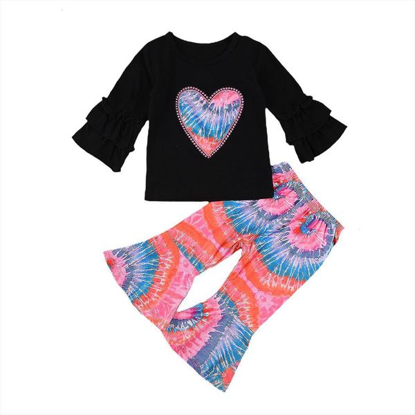 autumn kids baby girl clothes sets flare long sleeve heart print tie dyed flared pant 2pcs, White
autumn kids baby girl clothes sets flare long sleeve heart print tie dyed flared pant 2pcs, White