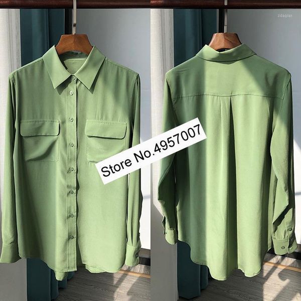 women's blouses elfbop silk ladies shirt - women blue/beige/green solid color long sleeve blouse with double pockets women's &, White
women's blouses elfbop silk ladies shirt - women blue/beige/green solid color long sleeve blouse with double pockets women's &, White
