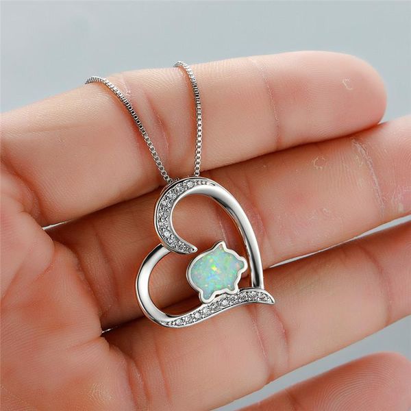 pendant necklaces cute small pig white blue opal necklace vintage hollow love heart dainty silver color chain for women
pendant necklaces cute small pig white blue opal necklace vintage hollow love heart dainty silver color chain for women