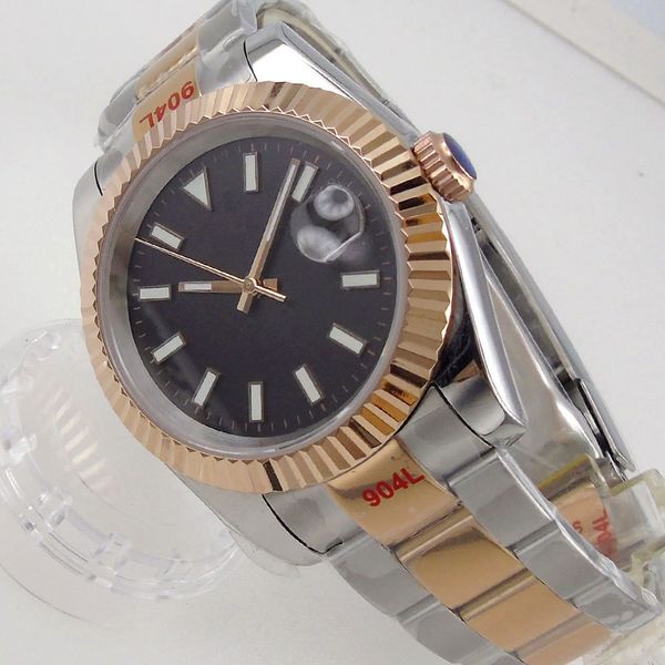 36mm/40mm automatic sapphire men's watch japan miyota 8215 movement black face 904l oyster tape date of window rose gold coin bezel, Slivery;brown
36mm/40mm automatic sapphire men's watch japan miyota 8215 movement black face 904l oyster tape date of window rose gold coin bezel, Slivery;brown