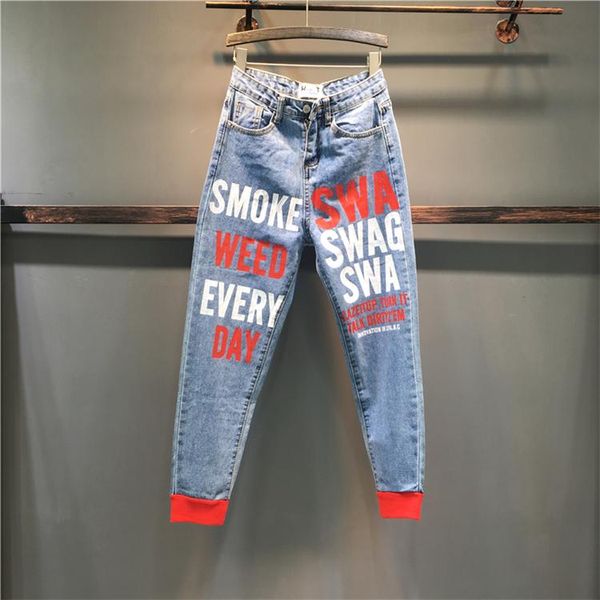 women's pants & capris korean fashion letter printed denim street wear high waist harem plus size panelled casual long trousers, Black;white
women's pants & capris korean fashion letter printed denim street wear high waist harem plus size panelled casual long trousers, Black;white