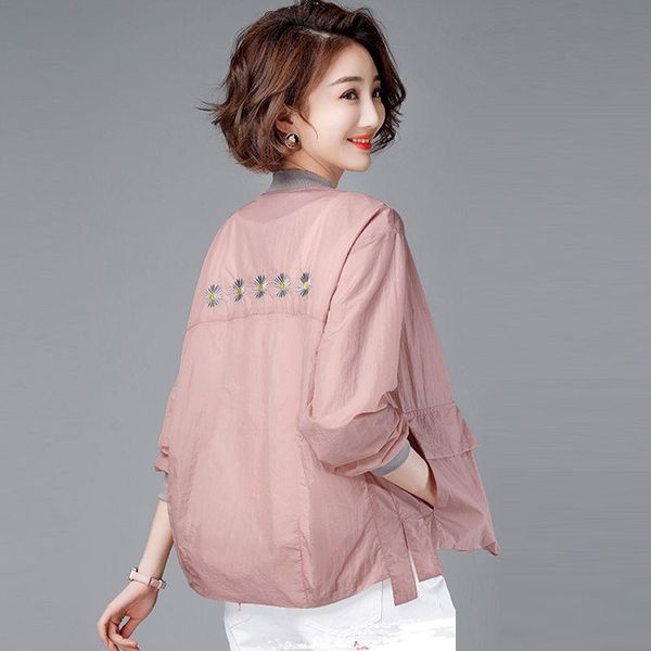 women's trench coats sunscreen net red thin large 2021 summer embroidery loose daisy mother short breathable coat p2021021, Tan;black
women's trench coats sunscreen net red thin large 2021 summer embroidery loose daisy mother short breathable coat p2021021, Tan;black