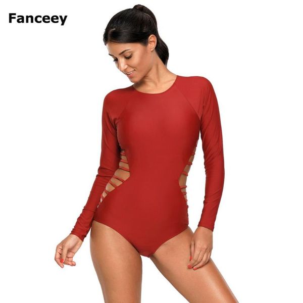 one-piece suits red long sleeve strappy hollow-out one piece surf swimsuit women swimwear
one-piece suits red long sleeve strappy hollow-out one piece surf swimsuit women swimwear