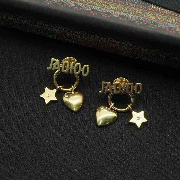 designer love fashion luxury brass material jewelry letter d earrings family wind star same type di female, Red;brown
designer love fashion luxury brass material jewelry letter d earrings family wind star same type di female, Red;brown