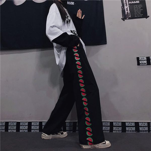 women's pants & capris harajuku women autumn 2021 loose watermelon printed cute pattern casual straight for men and trousers, Black;white
women's pants & capris harajuku women autumn 2021 loose watermelon printed cute pattern casual straight for men and trousers, Black;white