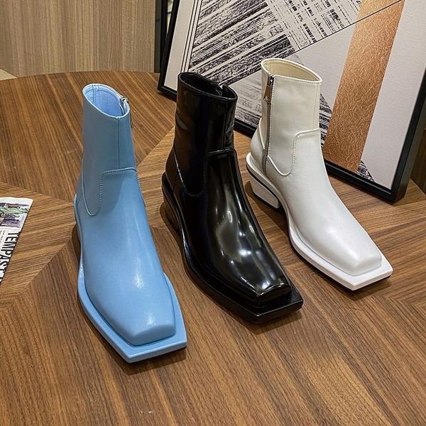 boots 2021 winter lady fashion short thick heeled square toe casual zipper low heels comfortable blue white size 34-39, Black
boots 2021 winter lady fashion short thick heeled square toe casual zipper low heels comfortable blue white size 34-39, Black