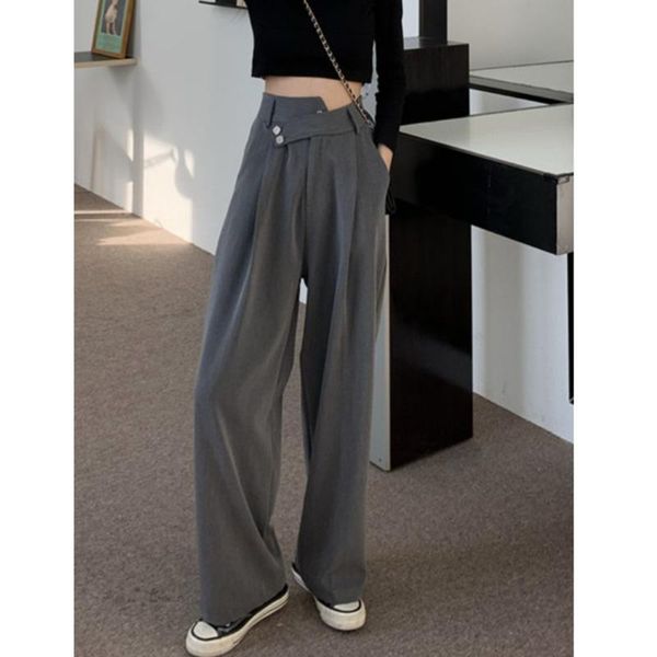 women's pants & capris casual 2021 versatile loose floor wide leg slim high waist suit autumn style, Black;white
women's pants & capris casual 2021 versatile loose floor wide leg slim high waist suit autumn style, Black;white