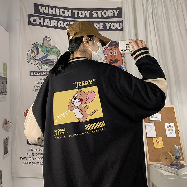 autumn baseball suit couple cartoon trend hip hop student loose casual men's et, Black;brown
autumn baseball suit couple cartoon trend hip hop student loose casual men's et, Black;brown