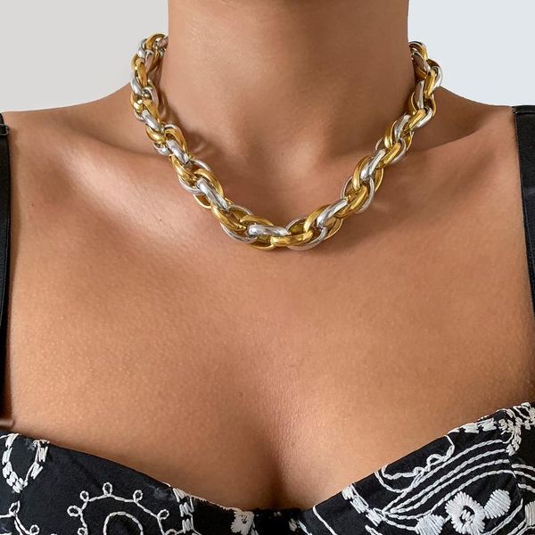 chains ingesight.z hip hop chunky thick twisted metal aluminium curb chain choker necklaces kpop heavy collar jewelry, Silver
chains ingesight.z hip hop chunky thick twisted metal aluminium curb chain choker necklaces kpop heavy collar jewelry, Silver