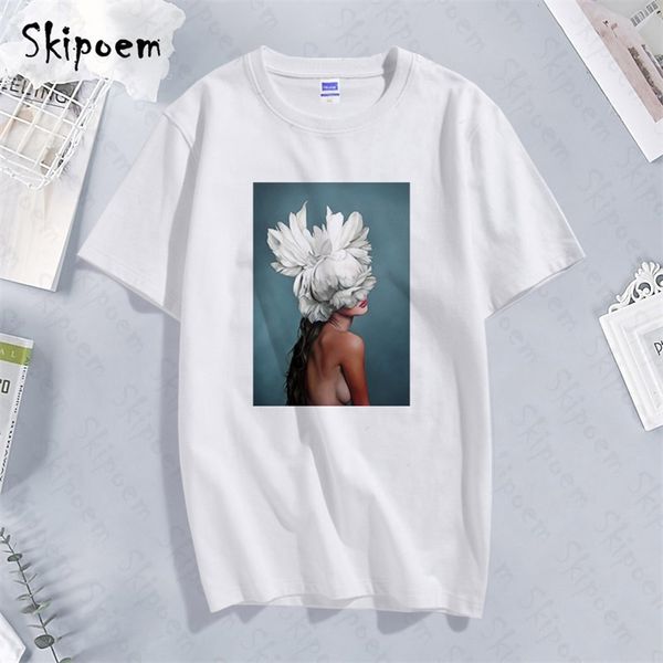new cotton harajuku aesthetics tshirt flowers feather print short sleeve & tees fashion casual couple t shirt, White
new cotton harajuku aesthetics tshirt flowers feather print short sleeve & tees fashion casual couple t shirt, White
