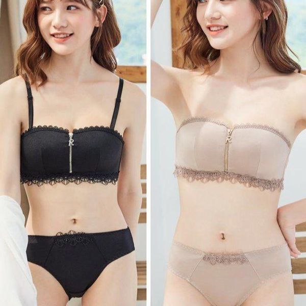 bras sets thin bra without underwire zipper collection strapless underwear women, Red;black
bras sets thin bra without underwire zipper collection strapless underwear women, Red;black