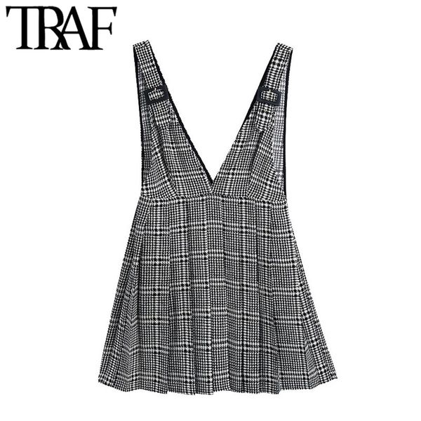 traf women fashion pleated houndstooth pinafore skirt vintage v neck side zipper adjustable straps female skirts mujer 210415, Black
traf women fashion pleated houndstooth pinafore skirt vintage v neck side zipper adjustable straps female skirts mujer 210415, Black
