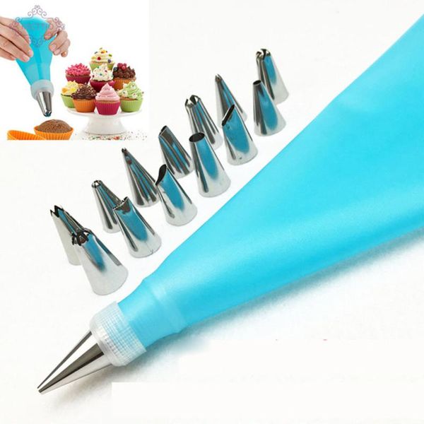 baking & pastry tools 16 pcs cake decorating tips set icing piping cream bag with 14 stainless steel nozzle diy
baking & pastry tools 16 pcs cake decorating tips set icing piping cream bag with 14 stainless steel nozzle diy