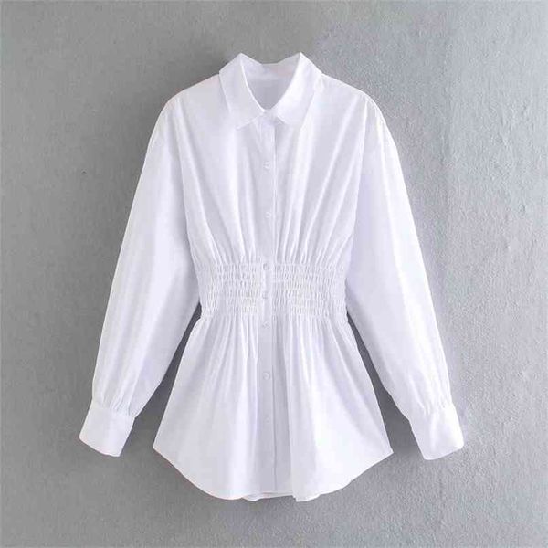 spring and autumn women's casual solid color lapel long-sleeved elastic waist long shirt 210430, White
spring and autumn women's casual solid color lapel long-sleeved elastic waist long shirt 210430, White