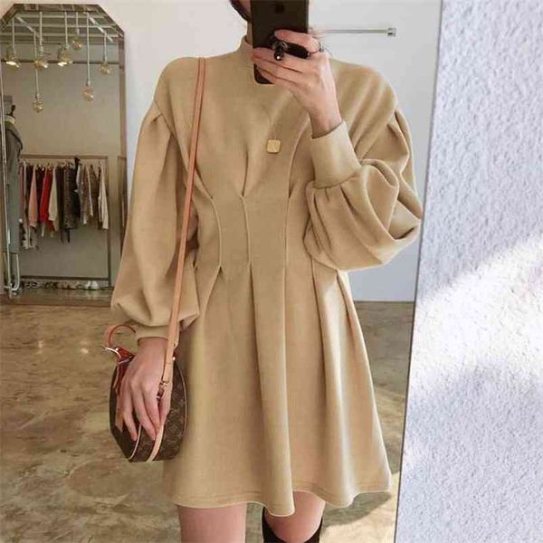 korea chic autumn and winter simple stand-up collar loose pleated design thin waist puff sleeve small dress female gx1344 210507, Black;gray
korea chic autumn and winter simple stand-up collar loose pleated design thin waist puff sleeve small dress female gx1344 210507, Black;gray