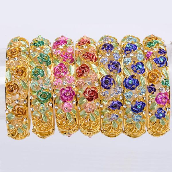 bangle luxury enamel crystal cuff for women colorful flower bracelet vintage gold plated bangles bohemian jewelry high quality, Black
bangle luxury enamel crystal cuff for women colorful flower bracelet vintage gold plated bangles bohemian jewelry high quality, Black