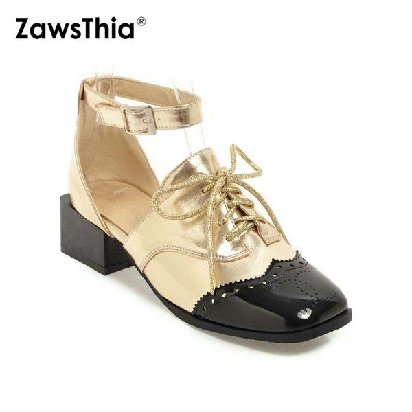 dress shoes zawsthia gold silver square toe chunky med heels woman pumps two pieces punk lace up buckle strap mary janes women, Black
dress shoes zawsthia gold silver square toe chunky med heels woman pumps two pieces punk lace up buckle strap mary janes women, Black