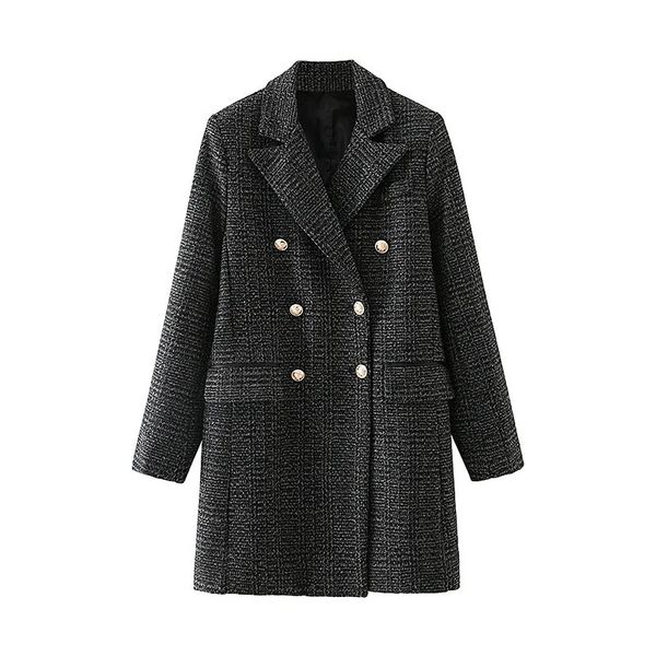winter clothes loose temperament retro double-breasted lapel plaid twill mid-length suit jacket 210521, White;black
winter clothes loose temperament retro double-breasted lapel plaid twill mid-length suit jacket 210521, White;black