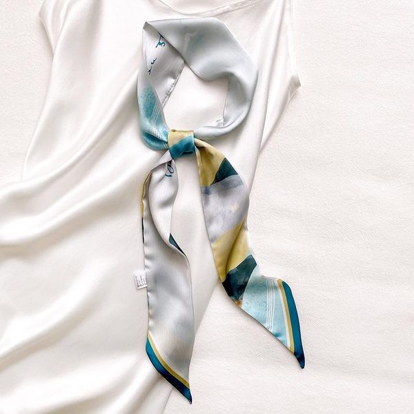 scarves hairband fashion foreign style oil painting thin narrow strip small scarf women's long ribbon tied bag, Blue;gray
scarves hairband fashion foreign style oil painting thin narrow strip small scarf women's long ribbon tied bag, Blue;gray