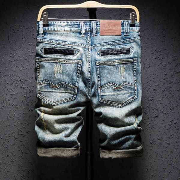 jean 2021 summer men's fashions hole denim retro-old straight thin of cotton shorts, Blue
jean 2021 summer men's fashions hole denim retro-old straight thin of cotton shorts, Blue