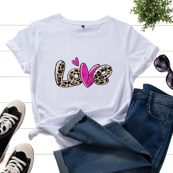 women's t-shirt summer women 100% cotton short sleeve leopard letter heart print female fashion casual tshirt ladies loose daily tee to, White
women's t-shirt summer women 100% cotton short sleeve leopard letter heart print female fashion casual tshirt ladies loose daily tee to, White